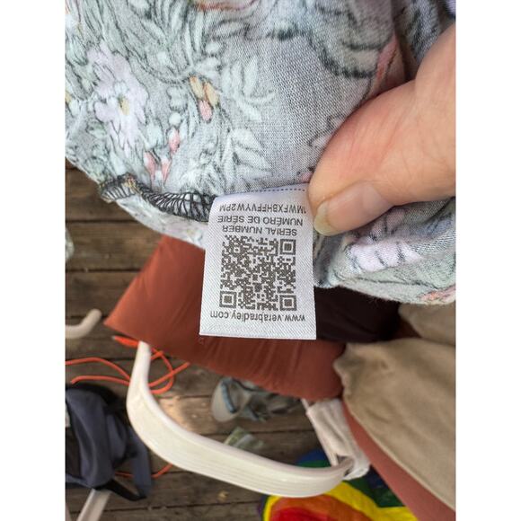 Vintage Preloved Vera Bradley Robe (no belt) Black with Flower Print L/XL Cotton - Picture 4 of 6